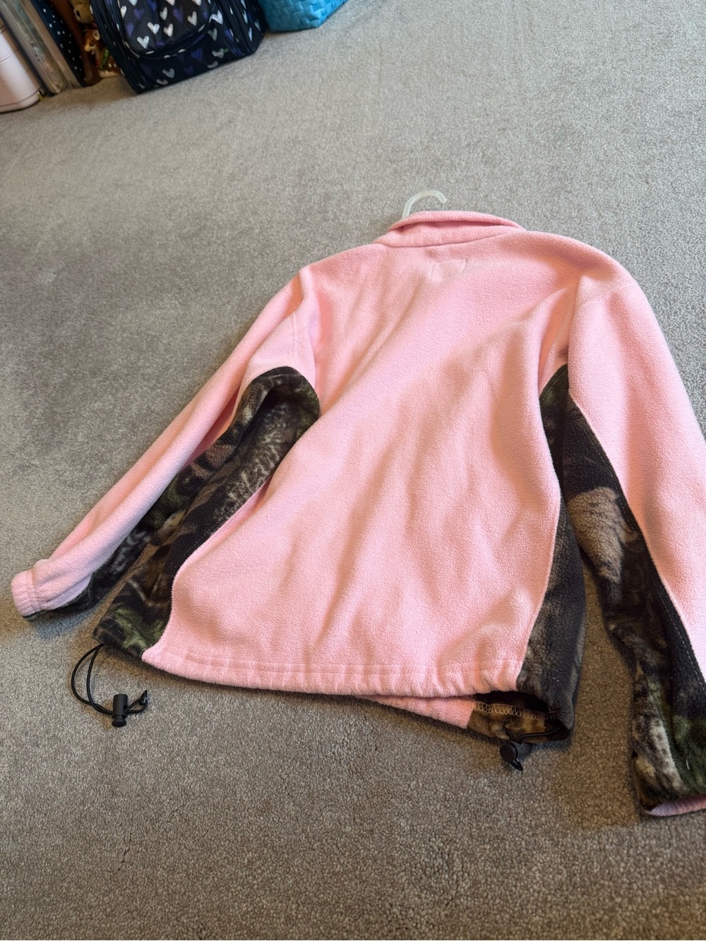 Women Pink Fleece Jacket with Camouflage - Picture 2 of 4
